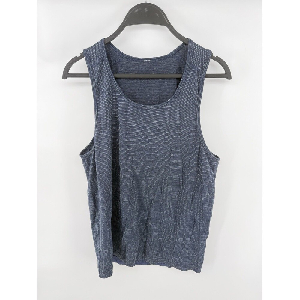Lululemon Shirt Mens M Blue License To Train Tank Top Athletic Workout Gym